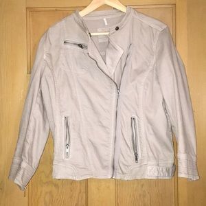 Loft 3/4 sleeve Moto jacket - light grey.